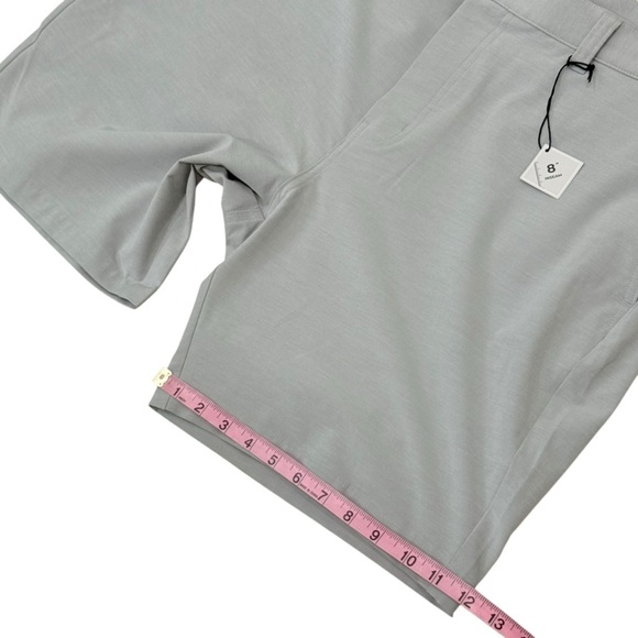 Travis Mathew Tech Chino Shorts 8” SLEET Gray Solid NWT Golf Active Casual SZ 40 - Picture 7 of 11